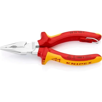 Imagen de KNIPEX 08 26 185 Alicate universal en punta aislados con fundas multicomponentes, según norma VDE cromado 188 mm