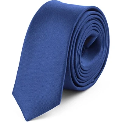 Imagen de Ladeheid Corbatas Estrechas Diversidad de Colores Accesorios Ropa Hombre SP 5 (150cm x 5cm, Azul Marino)