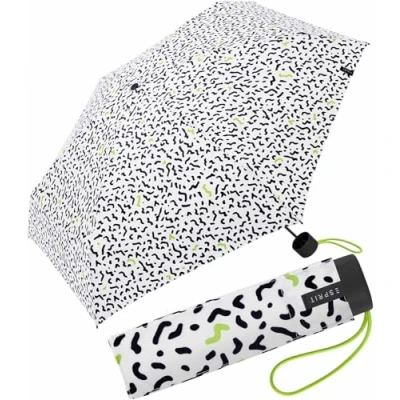Imagen de ESPRIT Paraguas de bolsillo con estampado floral, Memphis Dots Black White, 94 cm