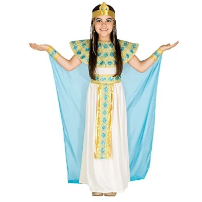Imagen de dressforfun 900050 Disfraz de Niña Cleopatra, Vestido Jersey, Chifón y Organza, Incluye Adornos para el Pelo Muñeca (8 10 años No. 300187)