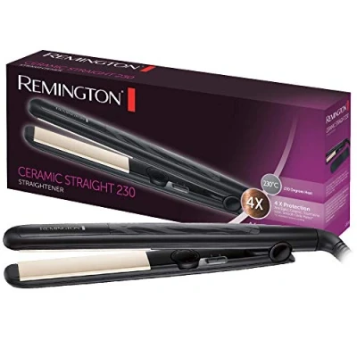 Imagen de Remington Plancha de Pelo Ceramic Slim Placas Flotantes Extralargas, Cerámica Anti estática, Turmalina, Capa Protectora Teflón, Protección y Brillo, Temperatura 230C, Calentamiento 15s S3500