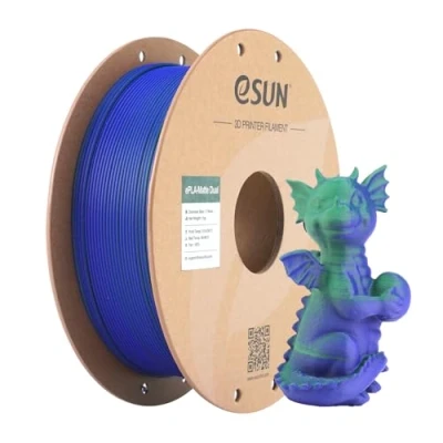 Imagen de eSUN Dual Colour Mate Filamento, Filamento PLA 1.75mm, Color Sin Brillo, Textura Esmerilada, Carrete de 1KG (2.2 LBS) Impresión 3D para Impresoras 3D,Verde Azul