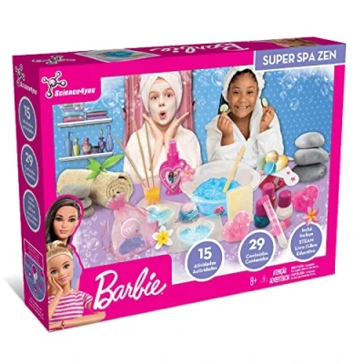 Imagen de Science4you Super Barbie SPA Zen Kit de Manualidades para Niñas 7 9+ años la Princesa Hace Bombas Baño, Jabones, Aceite Masaje y Mucho Más Regalos Barbies
