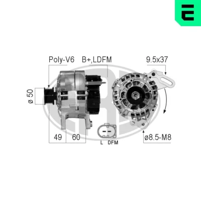 Imagen de ERA 210731A Alternador 14V 90A SEAT: Ibiza 3, Leon I Hatchback, 2, VOLKSWAGEN: Golf 4, 5, Polo IV SKODA: Octavia Hatchback