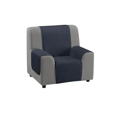Imagen de Donegal Collections Funda Sillon Relax 1 Plaza Cubre Sofa Acolchada Protector Gatos Arañazo Perros y Mascotas Gris Oscuro