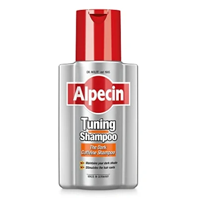 Imagen de Alpecin Tuning 200 ml I Preserva el color de los cabellos oscuros y favorece crecimiento natural del cabello Coffein Shampoo black Hair treatment for Men