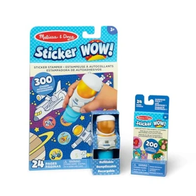 Imagen de Melissa &amp; Doug Sticker Wow Paquete de astronautas: Cuaderno Actividades 24 páginas, estampador Pegatinas, Mini Actividades, 500 Personaje Coleccionable