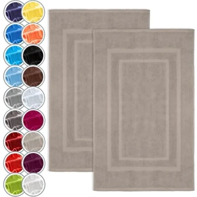 Imagen de NatureMark Alfombrillas de baño en Paquete 2 Unidades, 100% algodón, 50 x 80 cm, Ducha Doble, Color: Arena Beige