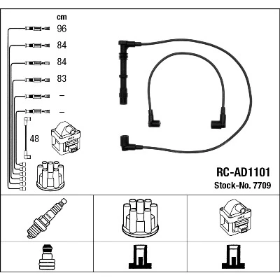 Imagen de NGK 7709 Juego de Cables Encendido 5 AUDI: 80 B4 Berlina, Avant, 100 C4 Berlina