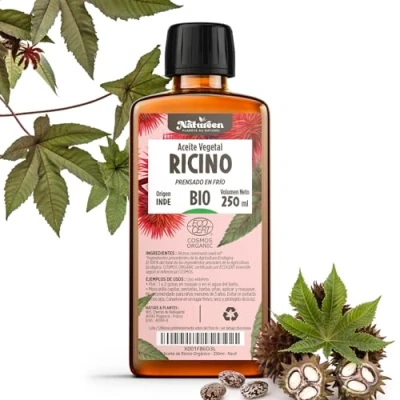 Imagen de Aceite de Ricino Orgánico 250 ml 100% Puro, Natural y Prensado en Frío Certificado Cosmos Organic