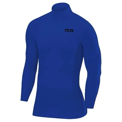 Imagen de TCA Hombre SuperThermal Top Interior Térmico Da Manga Larga Compression Base Layer Cuello Alto Azul Brillante Alto, L