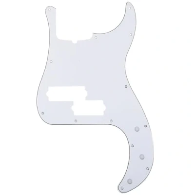 Imagen de Musiclily Pro 5 Cuerdas 13 Agujeros Estilo Contemporáneo P Bass Pickguard Golpeador para Bajo Fender Precision American,3 capas Blanco