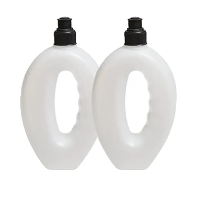 Imagen de 2 botellas de agua portátiles 500 ml para entrenamiento al aire libre, camping, senderismo, correr, deportes