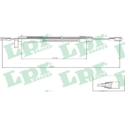 Imagen de LPR C0435B Cable de Freno Mano 1070/830 Discos