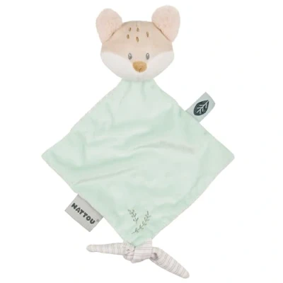 Imagen de Nattou Mini manta de peluche poliéster, zorro, Para recién nacidos y bebés prematuros, Aprox. 19 cm, Flo, Oli &amp; Ernest, Flo Verde menta