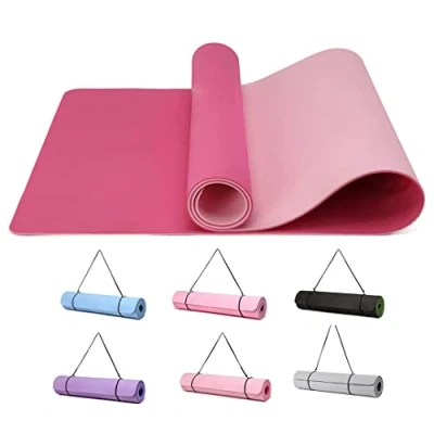 Imagen de Good Nite Esterilla de Gimnasia para Yoga, Fitness, Antideslizante, Entrenamiento, Pilates, con Correa, 183 * 61 8 0,6 cm (Rosa/Ciruela)