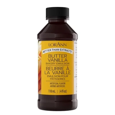 Imagen de Lorann Oils Bakery Emulsions sabor natural y artificial 4 oz mantequilla vainilla, otros, multicolor, 118 ml (paquete de 1)