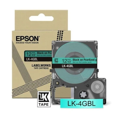 Imagen de LabelWorks LW C410 Epson LK 4GBL Cinta negra sobre verde 12 mm (original)