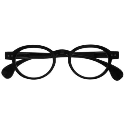 Imagen de OPULIZE OCA Gafas de Lectura Montura Moderna Retro Redonda Negro Brillante Hombre Mujer Bisagras Muelle R54 1 +3.50