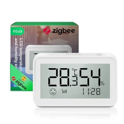 Imagen de NOUS E6 sensor de temperatura, higrómetro digital termómetro inteligente, ZigBee Alexa TUYA vida MQTT, ZigBee2MQTT