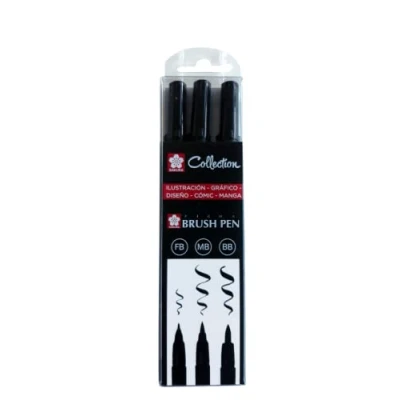 Imagen de SAKURA PIGMA BRUSH PEN SET 3 MARKERS FB MB BB