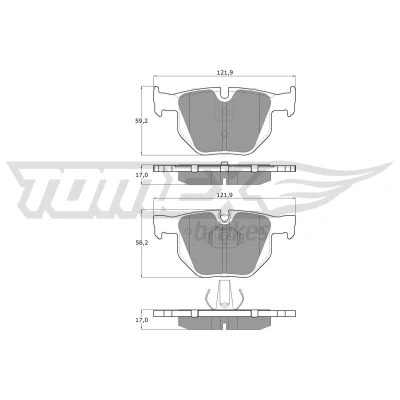 Imagen de TOMEX brakes TX 15 24 Juego de pastillas freno Eje trasero preparado para indicador desgaste BMW: X6, X5