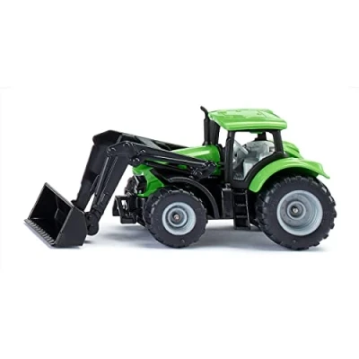 Imagen de siku 1394, Deutz Fahr con Cargador frontal, Metal/plástico, Verde, frontal móvil, Cabina desmontable, Enganche para remolque