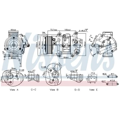 Imagen de NISSENS 891069 Compresor de Aire Acondicionado 6SEU14C 12 PAG 46 YF R 134 a