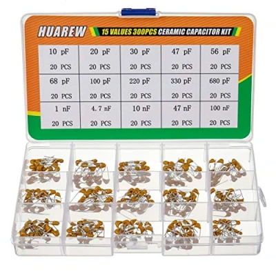 Imagen de HUAREW 15 Valores 300 piezas condensador cerámico 10 680 pF y 1 100 nF kit de clasificación