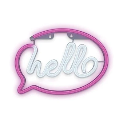 Imagen de Luces LED Forever RTV100232, Neón, BAT+USB, Hello, Pink, White