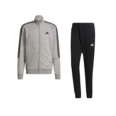 Imagen de Adidas M 3s Ft TT TS GK9975 Tracksuit Chandal para Hombre, Multicolor (Top: Medium Grey Heather/Black, Bottom: Black/White), E 186