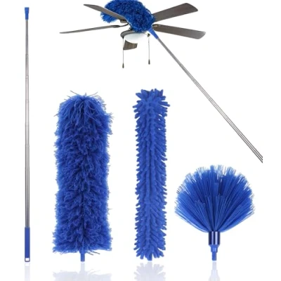 Imagen de Bixury 4 Piezas Plumero Atrapapolvo Microfibra Duster Limpieza Telescopico Extensible 280 cm para Techo Telarañas Ventiladores