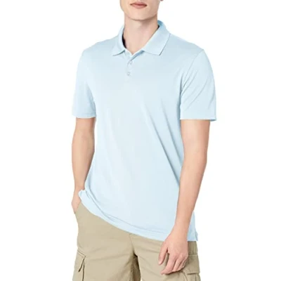Imagen de Amazon Essentials Polo de Golf Secado Rápido Ajuste Entallado Hombre, Azul Claro, M