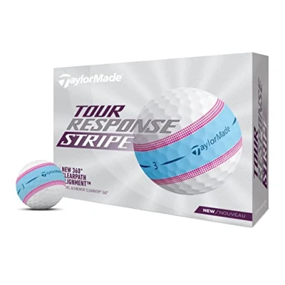 Imagen de TaylorMade Golf Tour Response Stripe Ball Azul/Rosa Docena