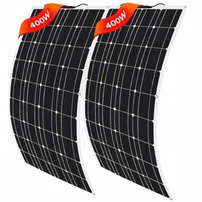 Imagen de MLQUC Cargador de Salida la Red Paneles Solares Flexibles Monocristalinos 800W 2 * 400W 24V / 12V, con Controlador Solar 40A, Adecuado para Superficie Lasgonetas Cabina Rv