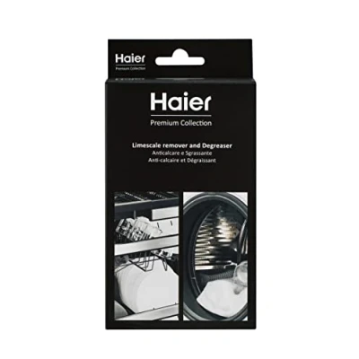 Imagen de Haier HDDW1006B Descalcificador para Lavadora y Lavavajillas, Higienizante Desengrasante, Universal, en Polvo, Pack de 6 Bolsas una Protección Durante Meses