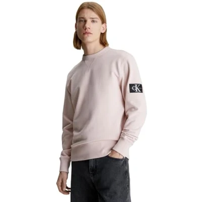 Imagen de Calvin Klein Jeans Sudadera sin Capucha para Hombre Badge Crew Neck, Rosa (Sepia Rose), XXS