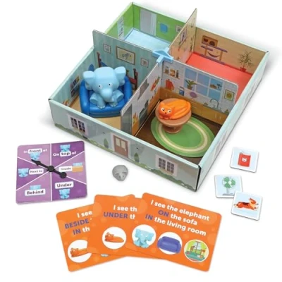 Imagen de Learning Resources LER5454 Set de Actividades Palabras posicionales Un Elefante en la habitación, 4 educativos, 8, Juegos Mesa para niños, 6, Multicolor, Medium (LER5454)