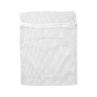 Imagen de Compactor Bolsa de red pequeña con cremallera para lavadora . Color blanco. Fabricada en poliester. Tamaño: 35 x 50 cm. RAN1618