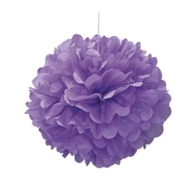 Imagen de Unique Party Pompón de papel seda, Color morado, 40 cm (63202)