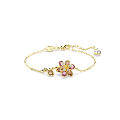 Imagen de Swarovski Pulsera Idyllia, Tallas mixtas, Flor, Multicolor, Baño tono oro