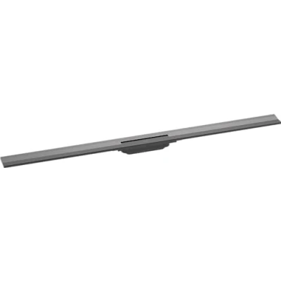 Imagen de hansgrohe RainDrain Flex 1200 56054340 Canaleta de ducha (120 cm, se puede acortar a la pared, acabado cromado), color negro