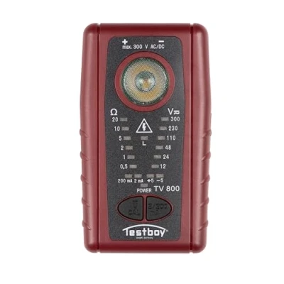 Imagen de Testboy TV 800 comprobador de bajas resistencias 200 mA, norma EN 61557 4 (prueba continuidad que incluye la comprobación tensiónes hasta 300 V CA/CC, incl. LED alto rendimiento), rojo