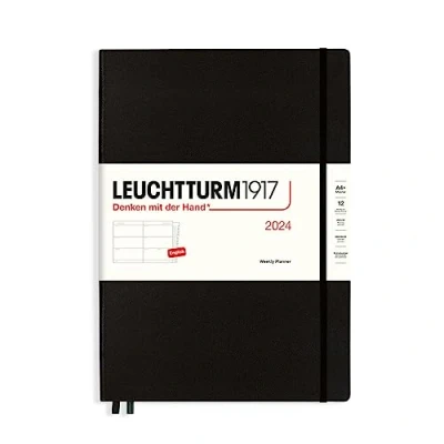 Imagen de LEUCHTTURM1917 Agenda semanal Master (A4+) 2024, 12 meses, color negro, inglés, 367606