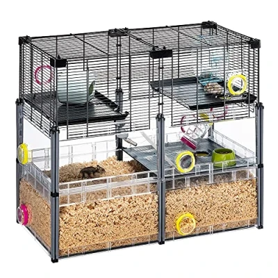 Imagen de Ferplast Jaula Grande para hámster Ratones Malla metálica con Accesorios Modular Multipla Hamster, 72,5 x 37,5 h 62 CM