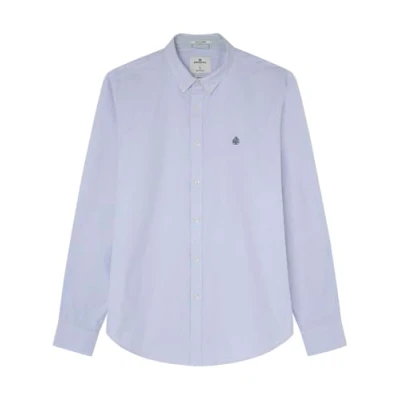 Imagen de Springfield Camisa de algodón Slub Rayas Tejido Ligero, Azul Marítimo, M para Hombre