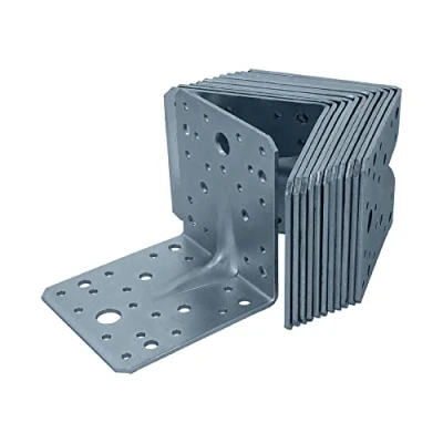 Imagen de HELPMATE conector angular con reborde, 100 x 90 mm, galvanizado, azul pasivado, de madera, 12 unidades, plata, 8099978