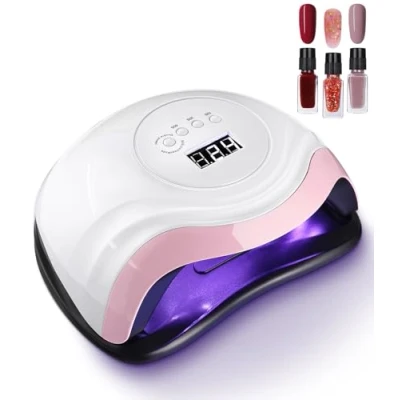 Imagen de Aokyom Lámparas de Uñas Profesional,168W Lámpara Secadora UV Seca Gel Curado Máquina y Pantalla LCD 4 Temporizador 10s 30s 60s 99s Para Manicura Pedicura Nail Art Hogar,Salón