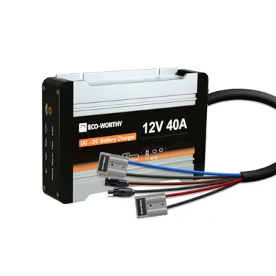 Imagen de ECO WORTHY Cargador de batería 12 V 40 A DC para LiFePO4, Gel, autocaravanas, caravanas