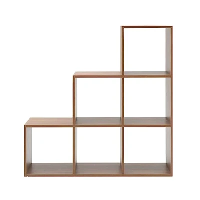 Imagen de Rebecca Mobili Estanteria Escalera, Estante marrón Roble, MDF, 6 Compartimentos, diseño Moderno, organización Documentos Objetos Medidas: 97,5 x 29 cm (AxANxF) Art. RE6044